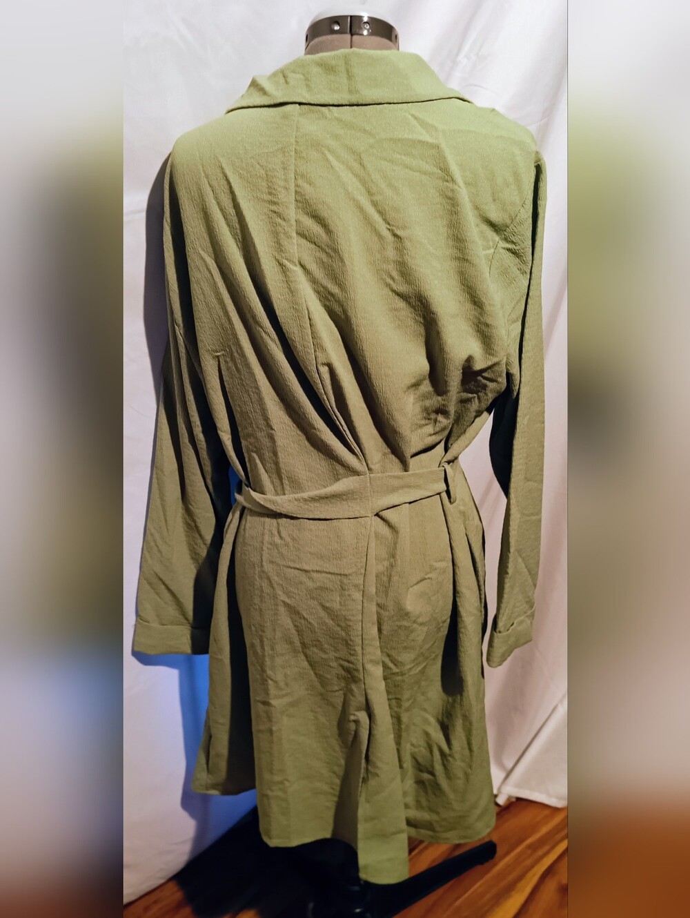 š„¬ Sweet Rain Muted Green Coat Style Dress - Size 2X - Picture 4 of 11